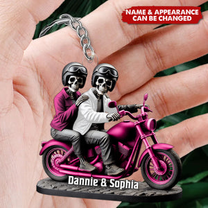 Custom Name Motorcycles Couple - Personalized Acrylic Keychain