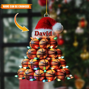 Custom Name Basketball Ornament, Basketball Lover Christmas Gift